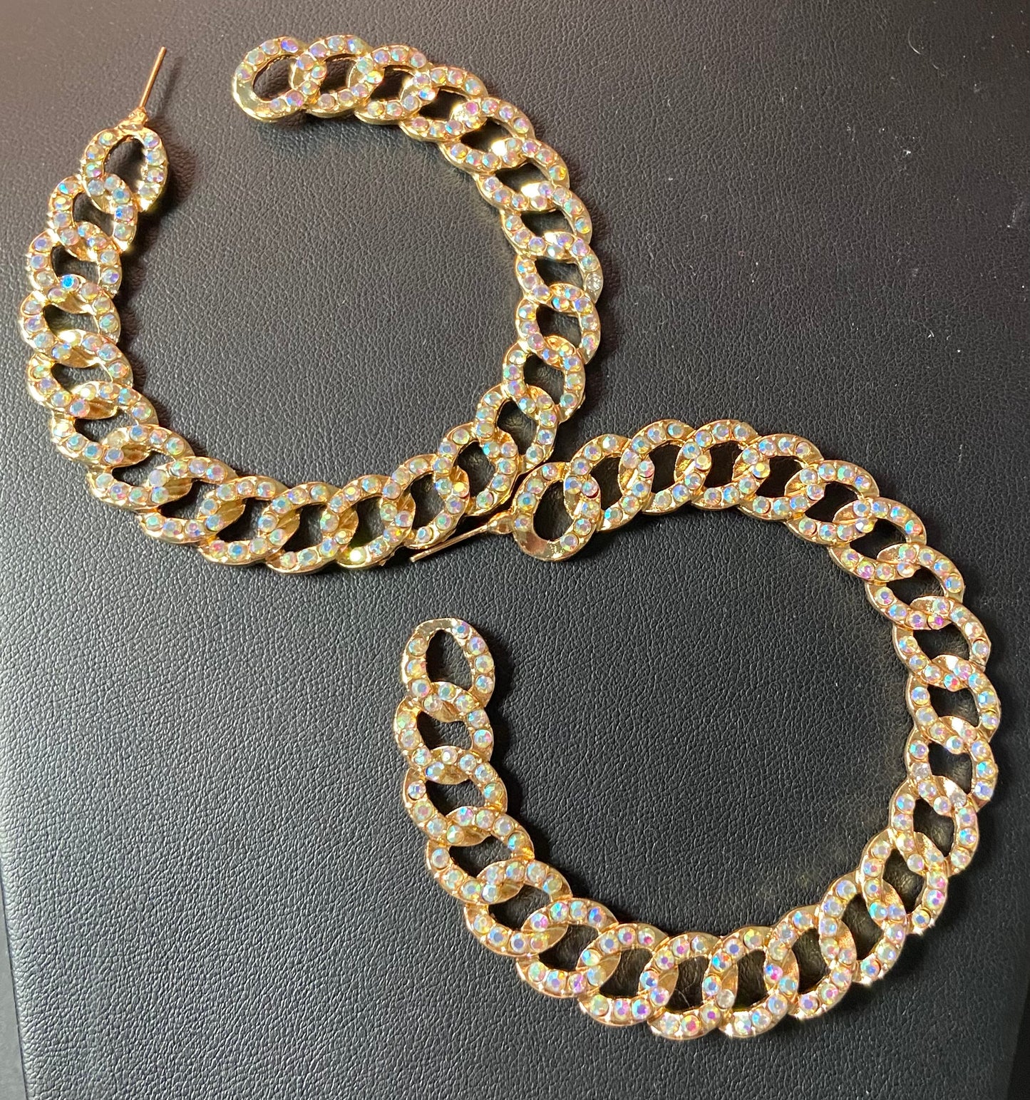 Gold iridescent link earrings
