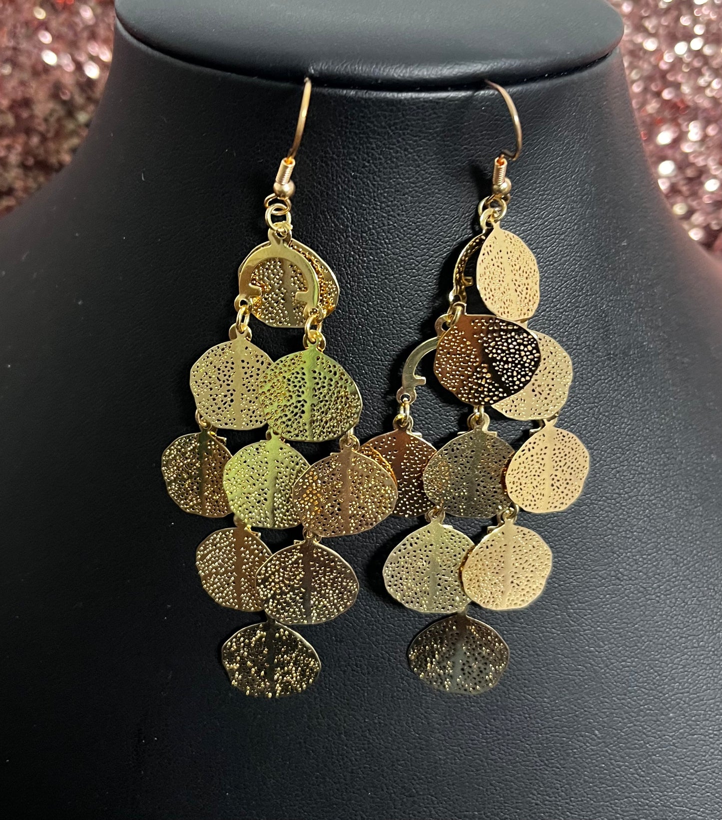 Gold peddled earrings