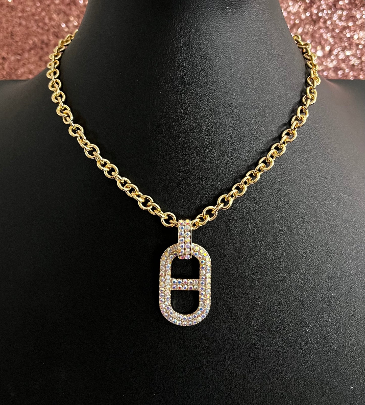 Iridescent & Gold Necklace