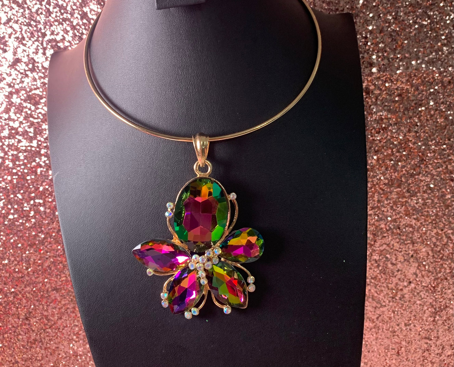 Oil spill Abstract Choker Necklace