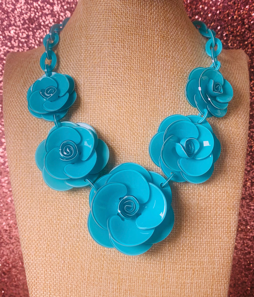 Blue Flower Necklace