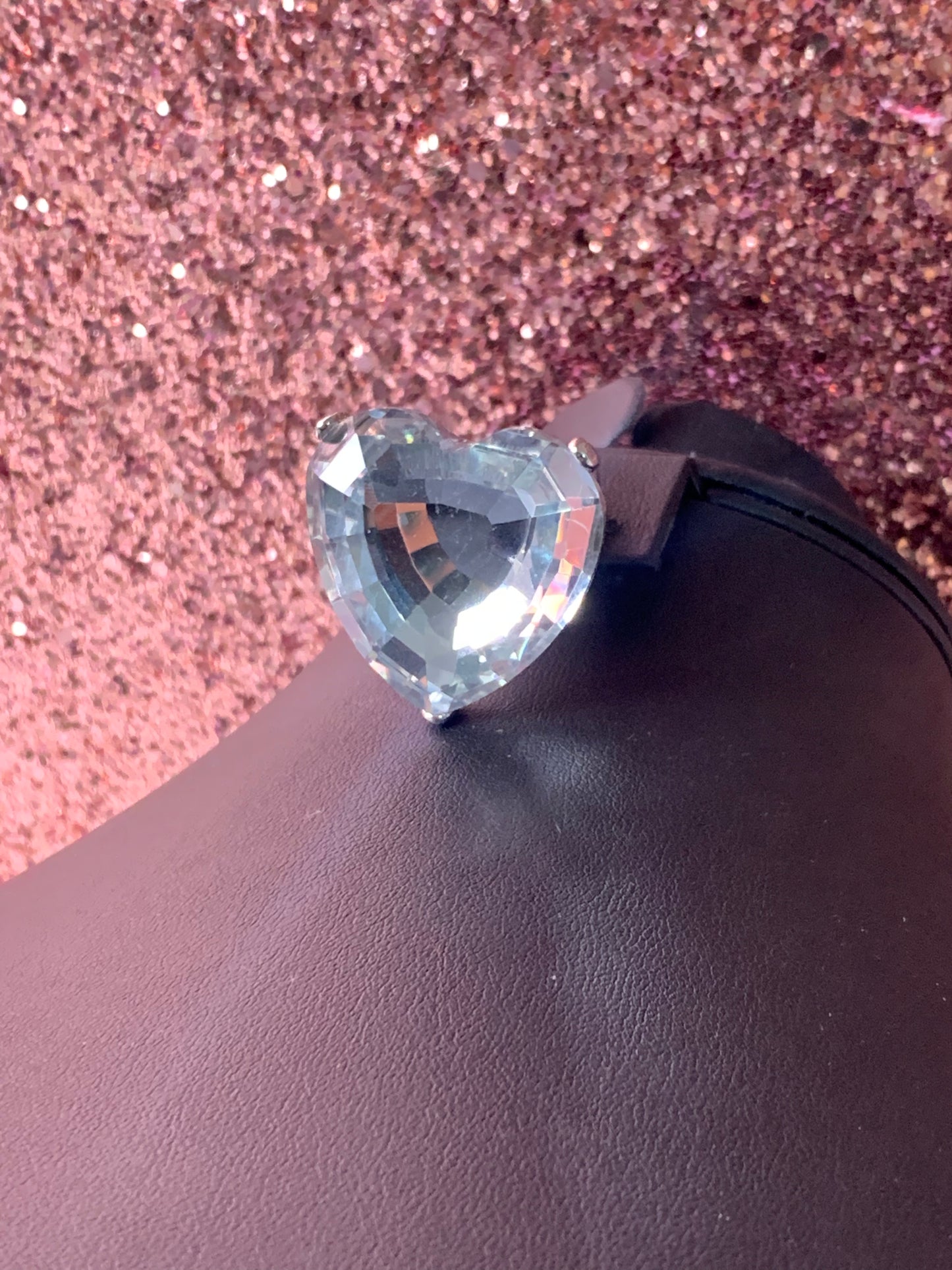 Huge Glassy Heart Ring