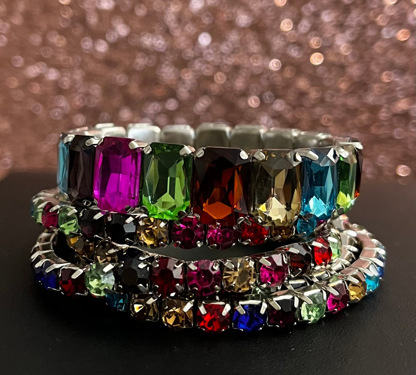 Multi Silver Stack Bracelet