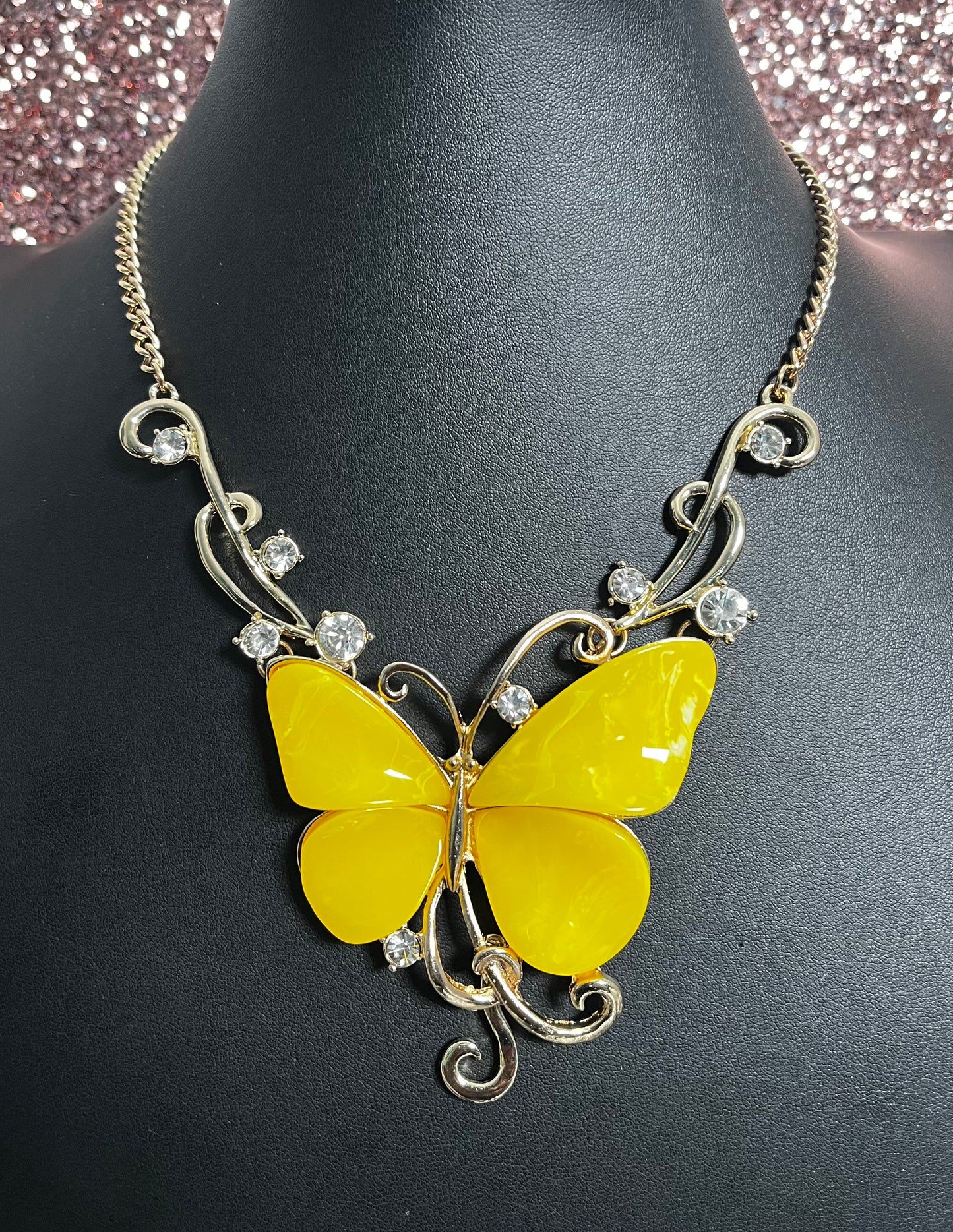 Gold Yellow & Bling Necklace