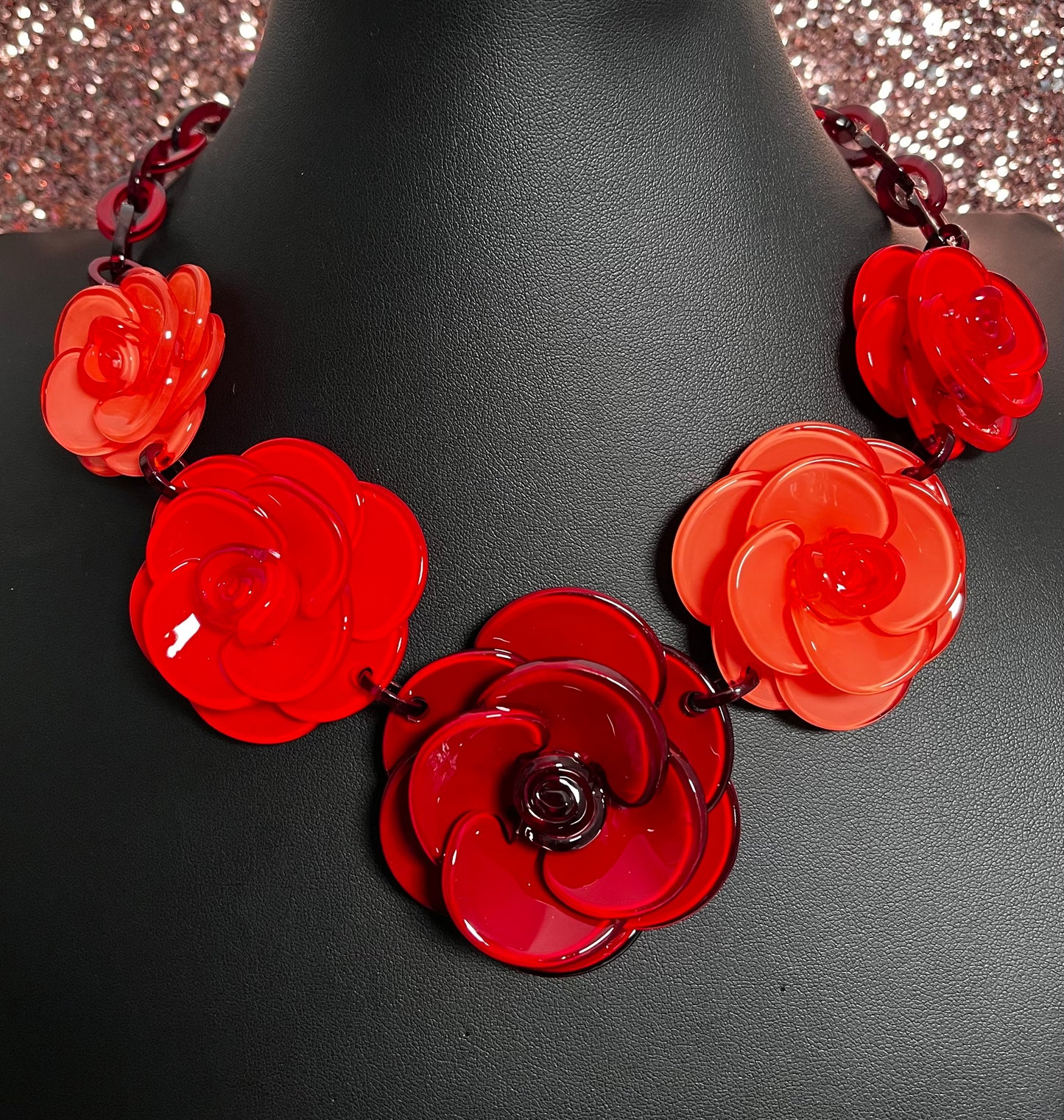 Red Multi. Color Rose Necklace