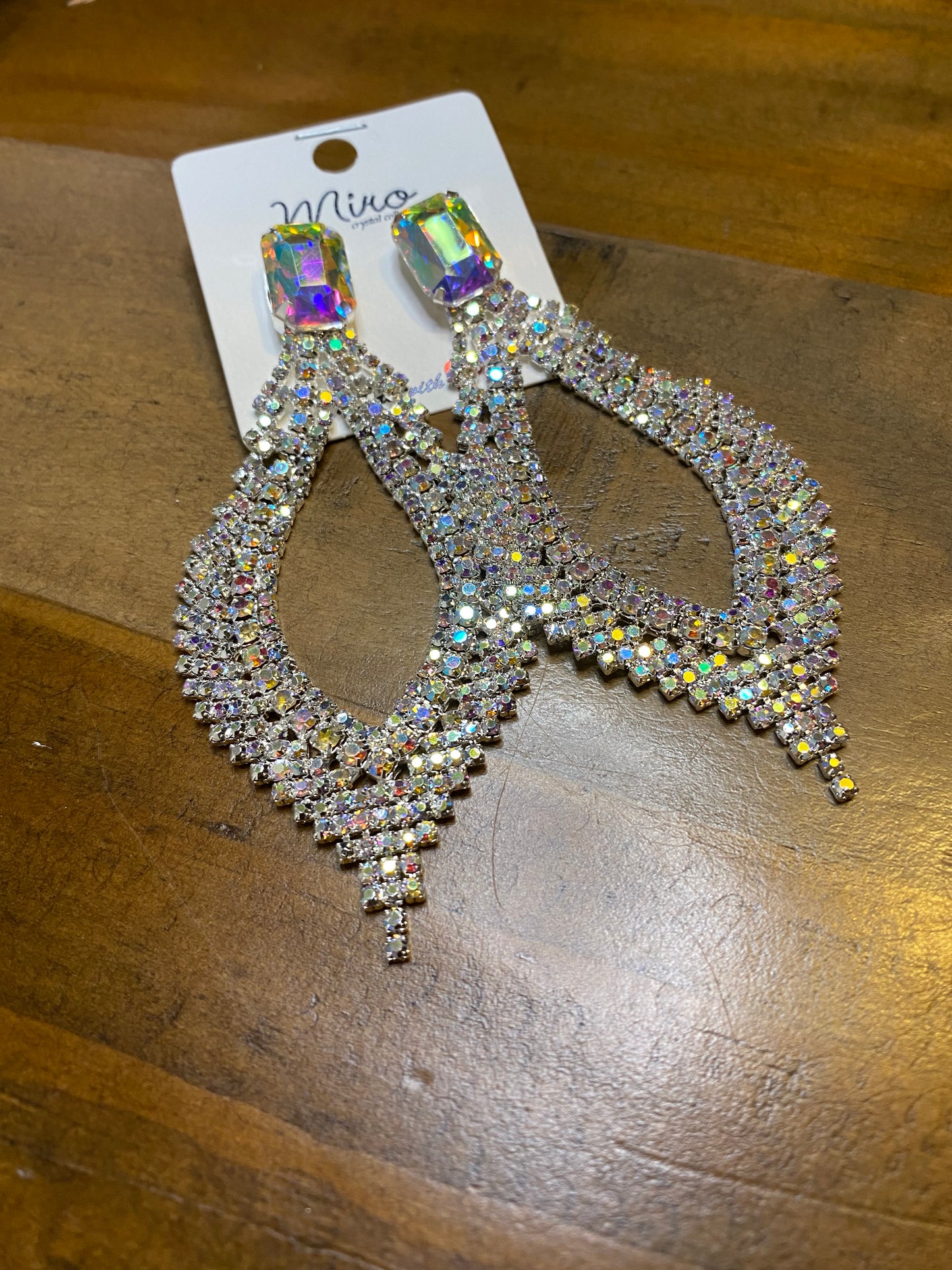 Silver Iridescent Chandelier earrings