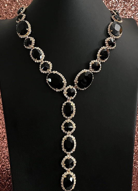 Bling & Black Stoned Necklace