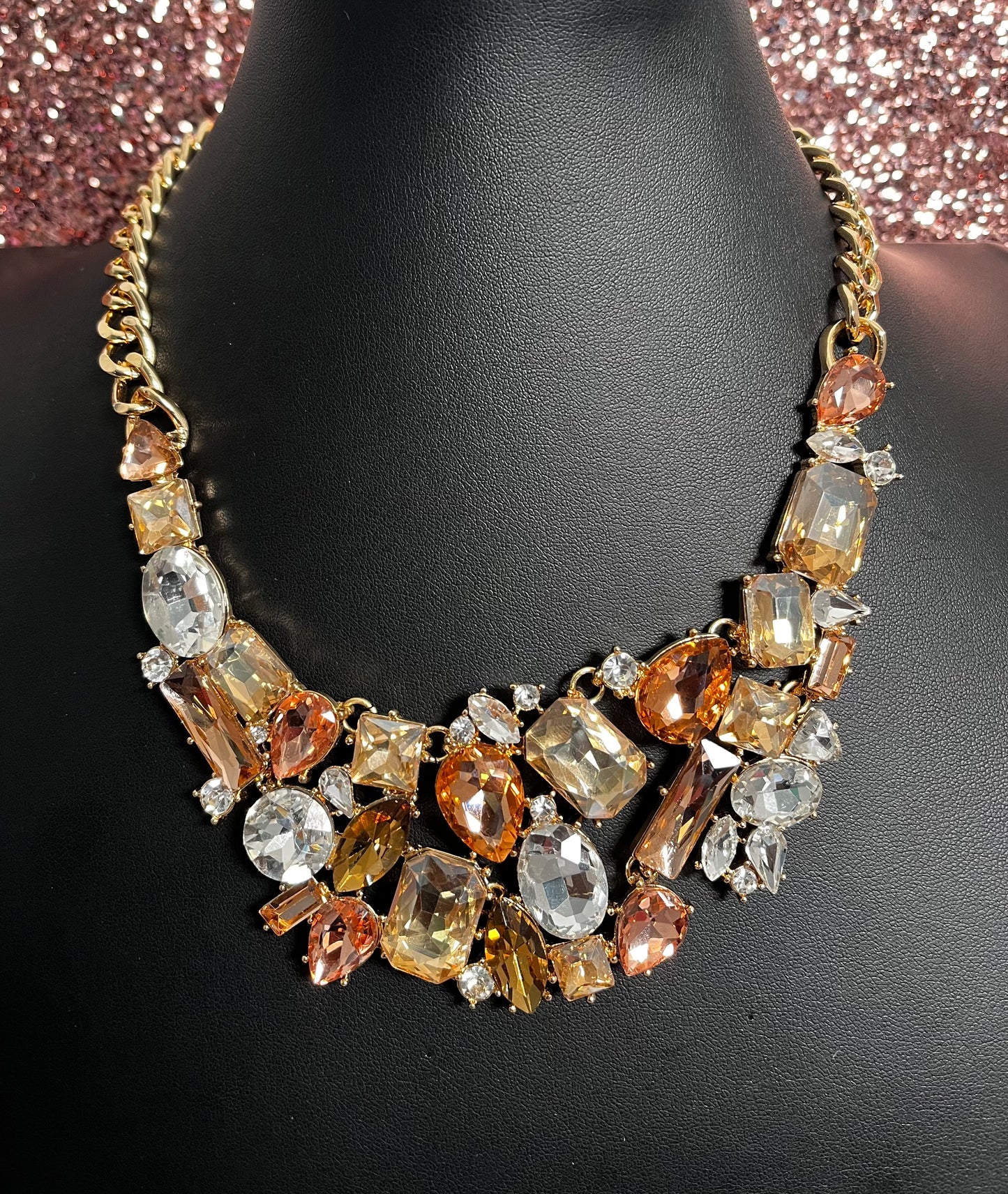 Gold Earth Tone Stone Necklace