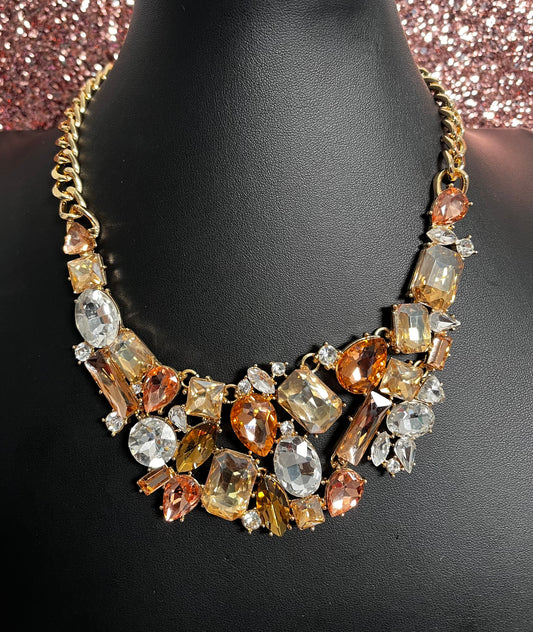 Gold Earth Tone Stone Necklace