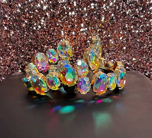 Gold Iridescent Hoop Earrings