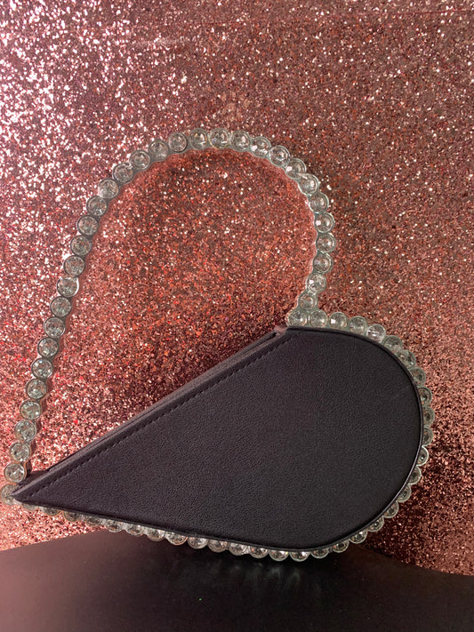 Black Heart Bling Purse