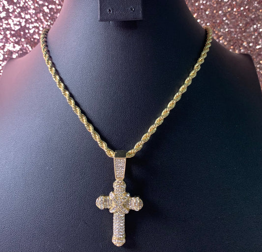 Gold Bling Cross Chain