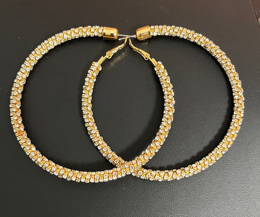 Gold Bling Hoop Earrings