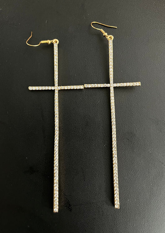 Skinny Cross Earrings