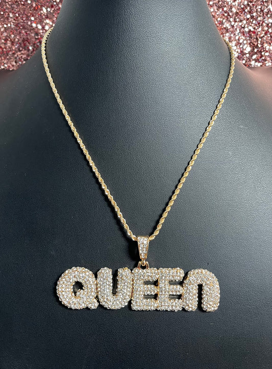 Gold Queen Bling Necklace