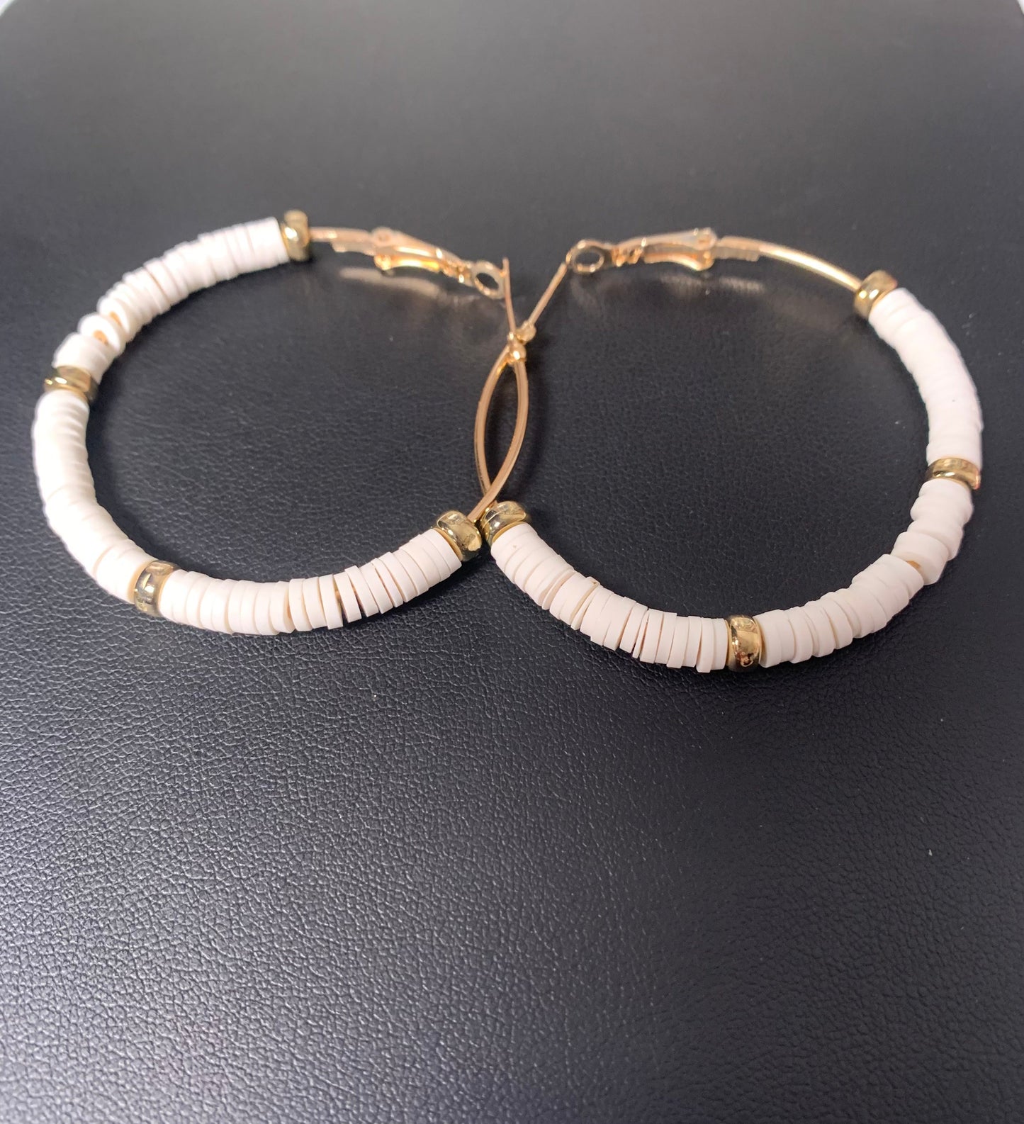 White Hoop Earrings
