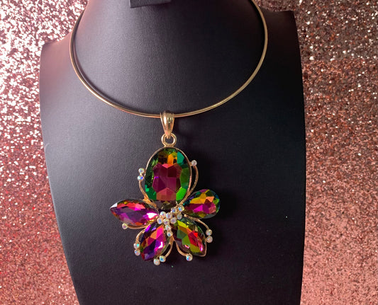 Oil spill Abstract Choker Necklace