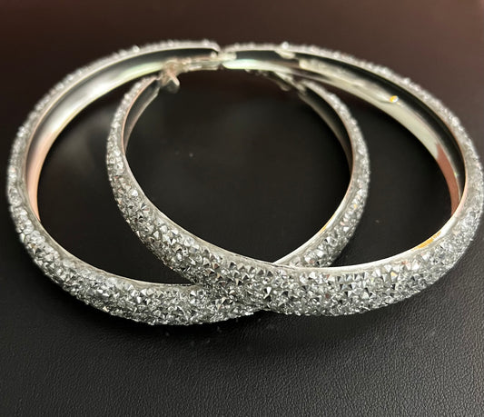 Silver Bling & Rhinestone Earrings