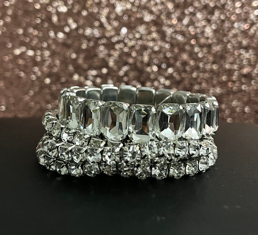 Bling Silver Stack Bracelet
