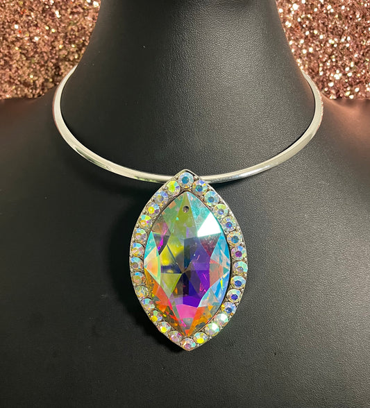 Silver  AB Choker Necklace