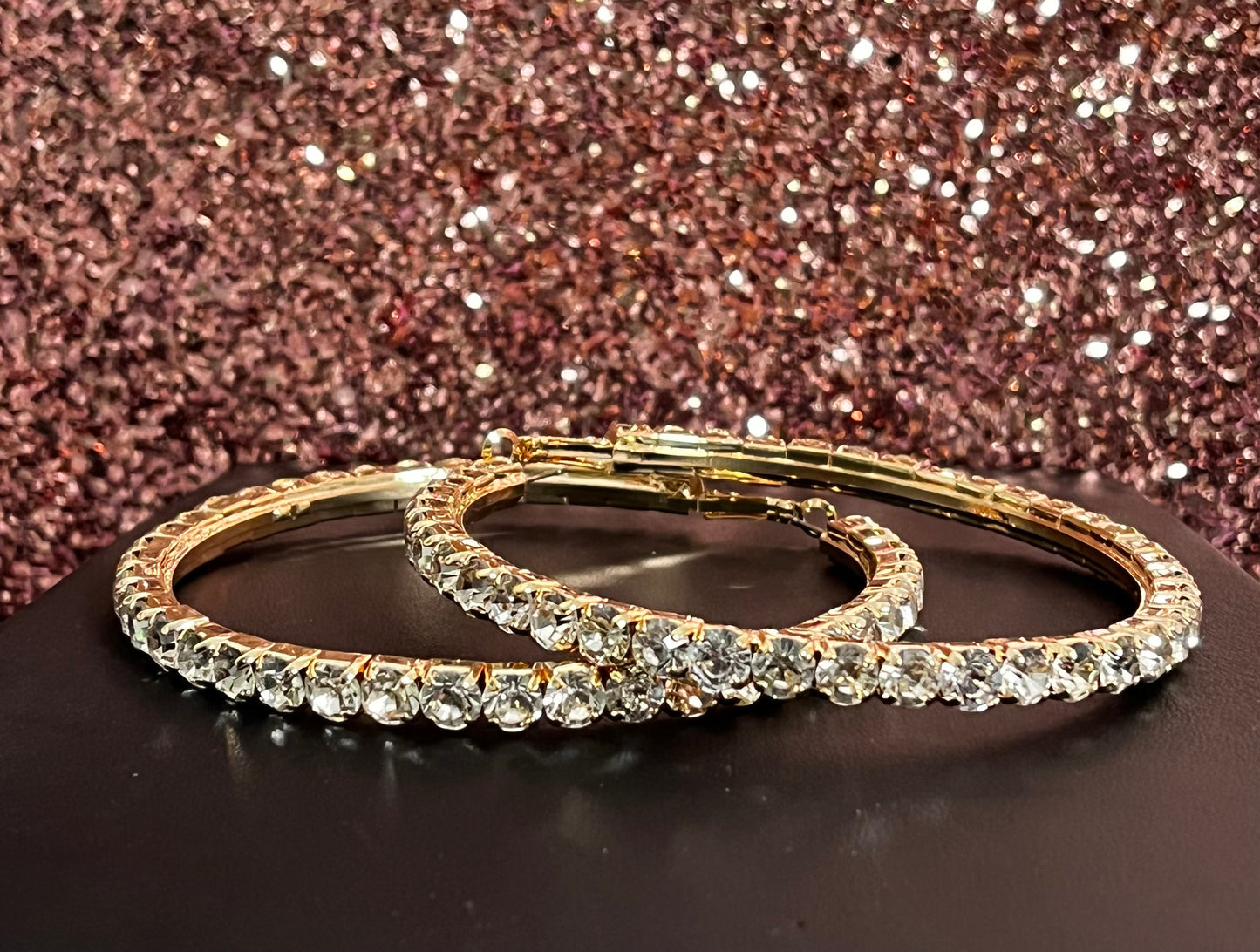 Big Gold Bling Hoop Earrings