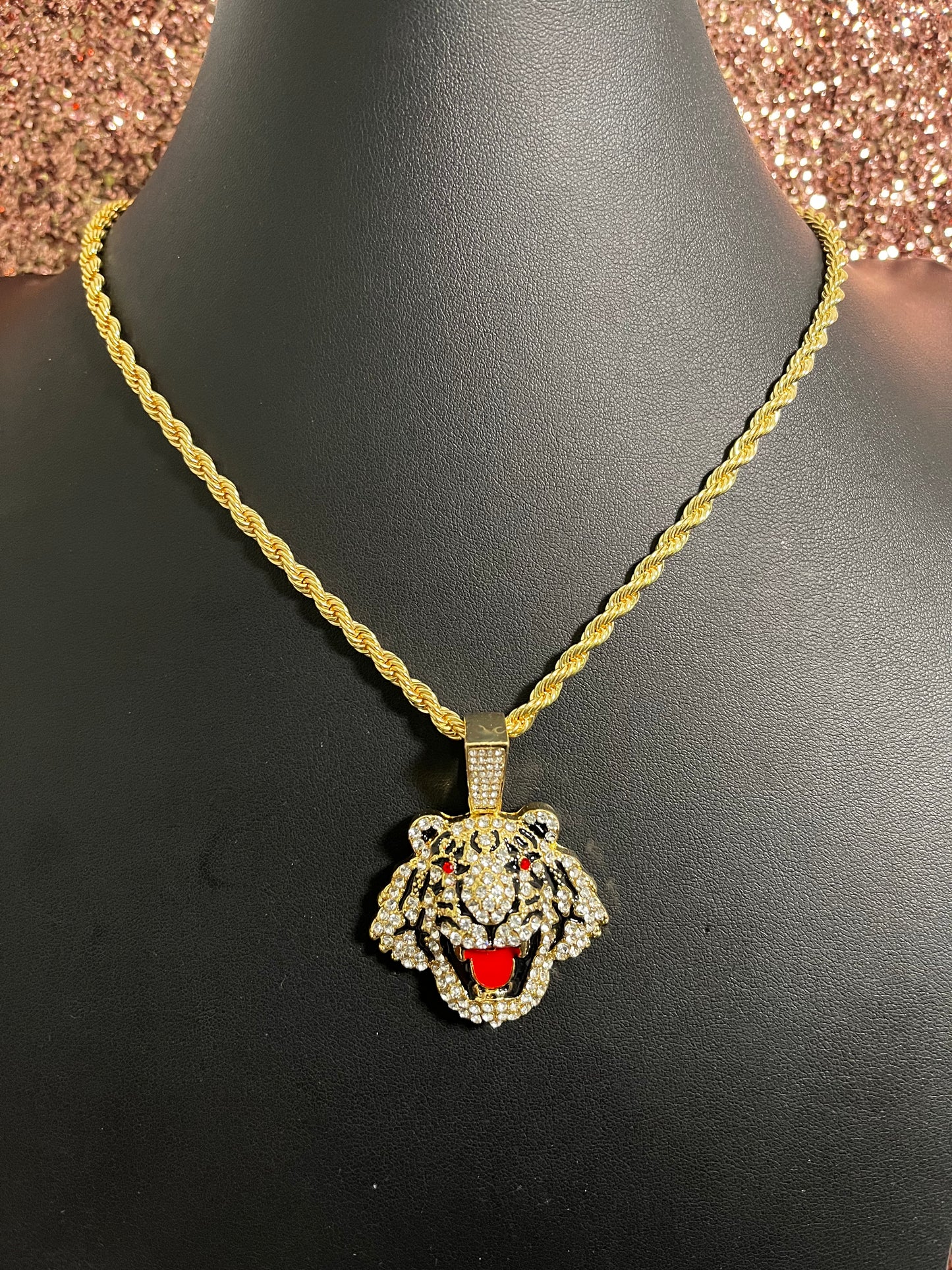 Gold Multi Bling Tiger Necklace