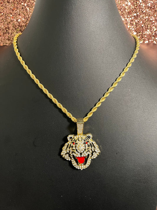 Gold Multi Bling Tiger Necklace