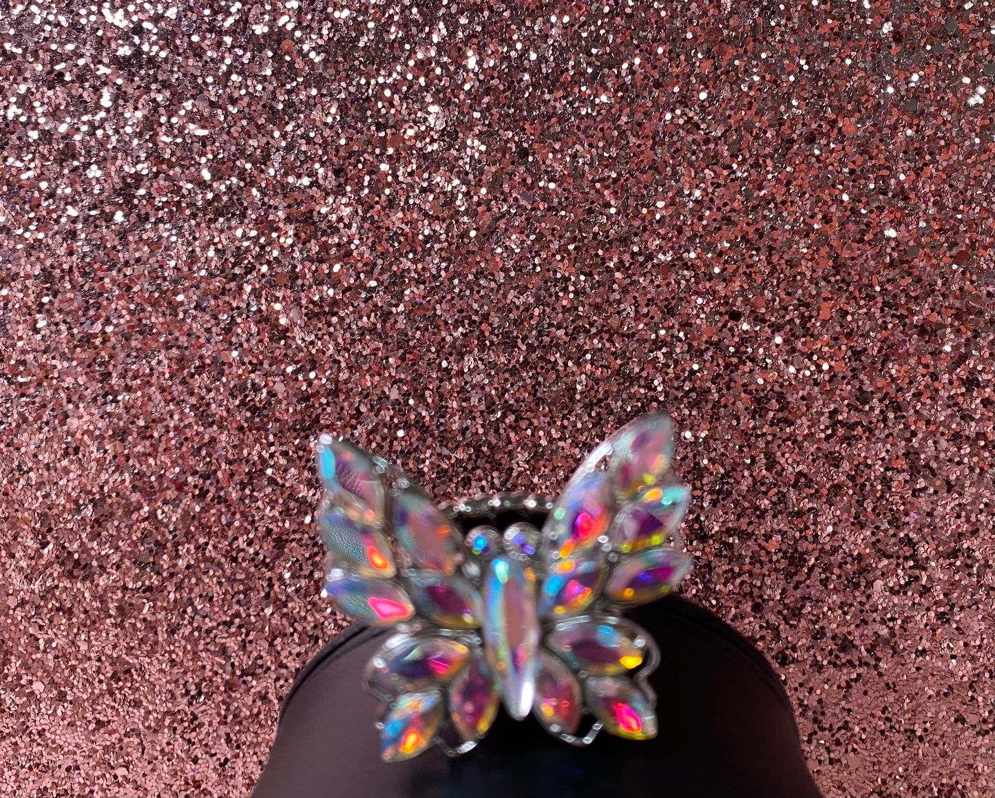 Silver Iridescent Butterfly Ring