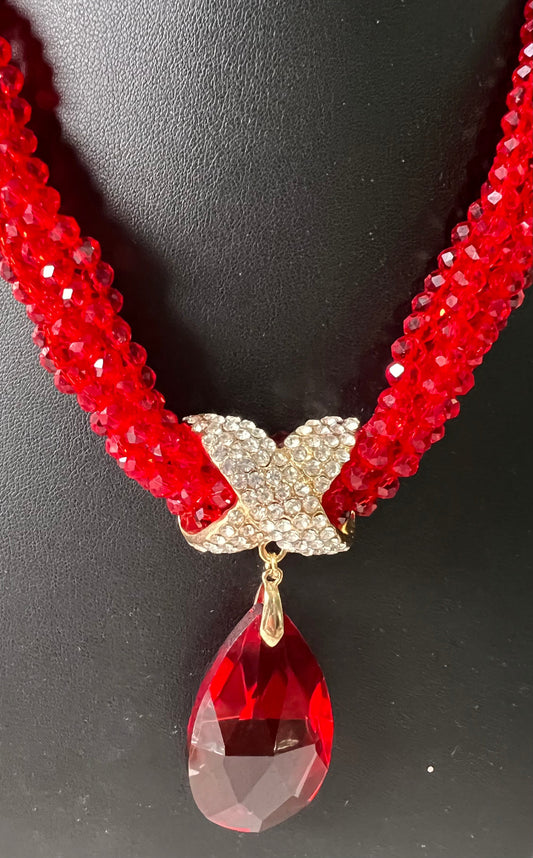 Red bling necklace