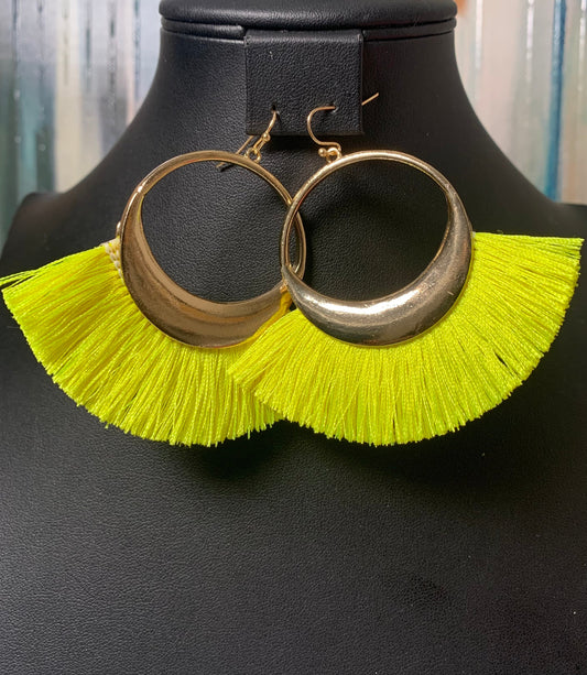 Neon Tassel Earrings