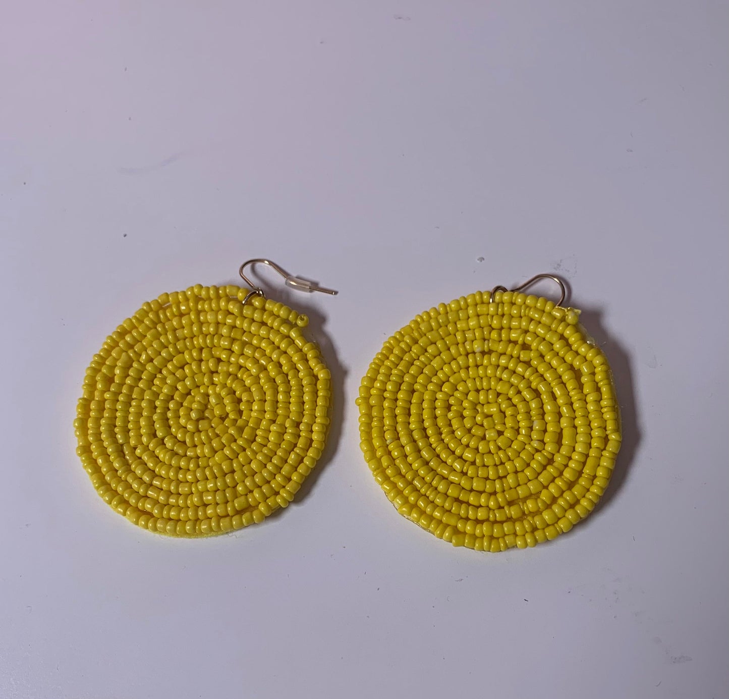 Yellow Circle Earrings