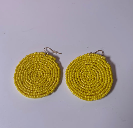 Yellow Circle Earrings