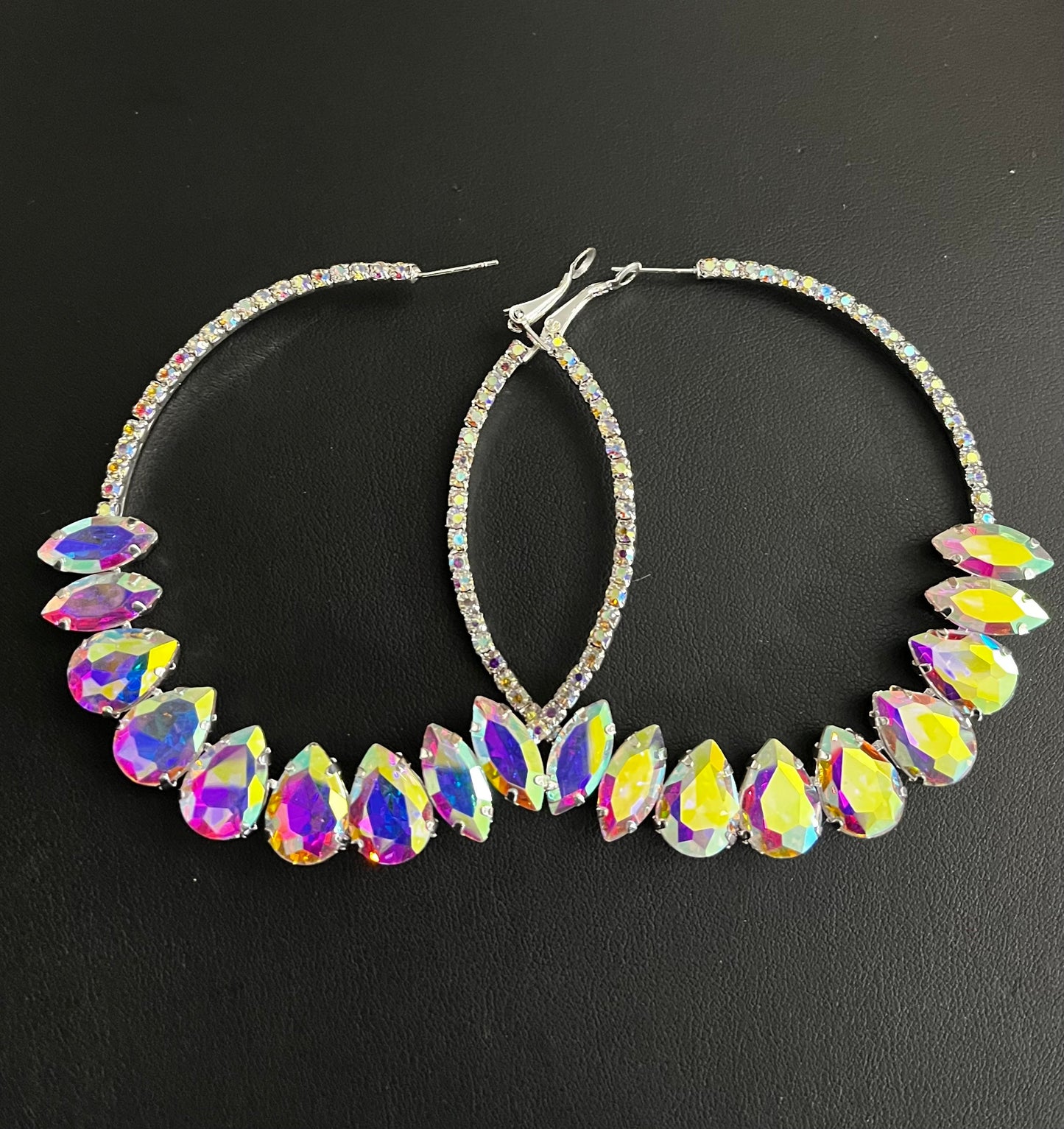 Silver Iridescent Earrings