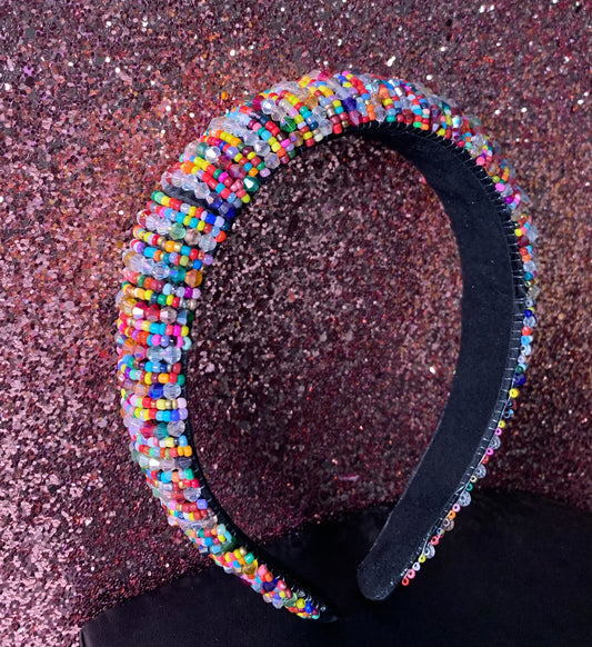 Multicolored Beaded Headband
