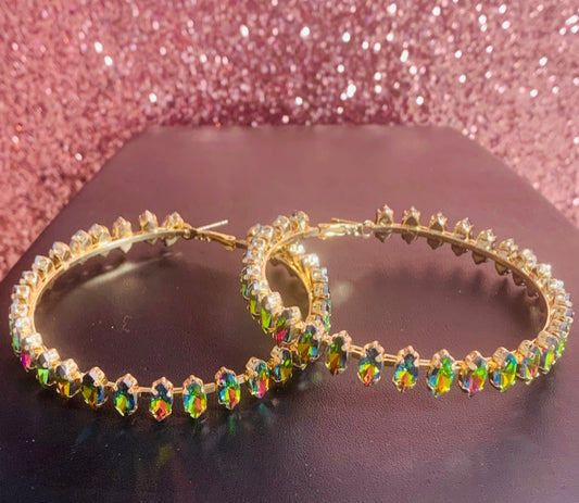 Gold Oil Spill Earrings