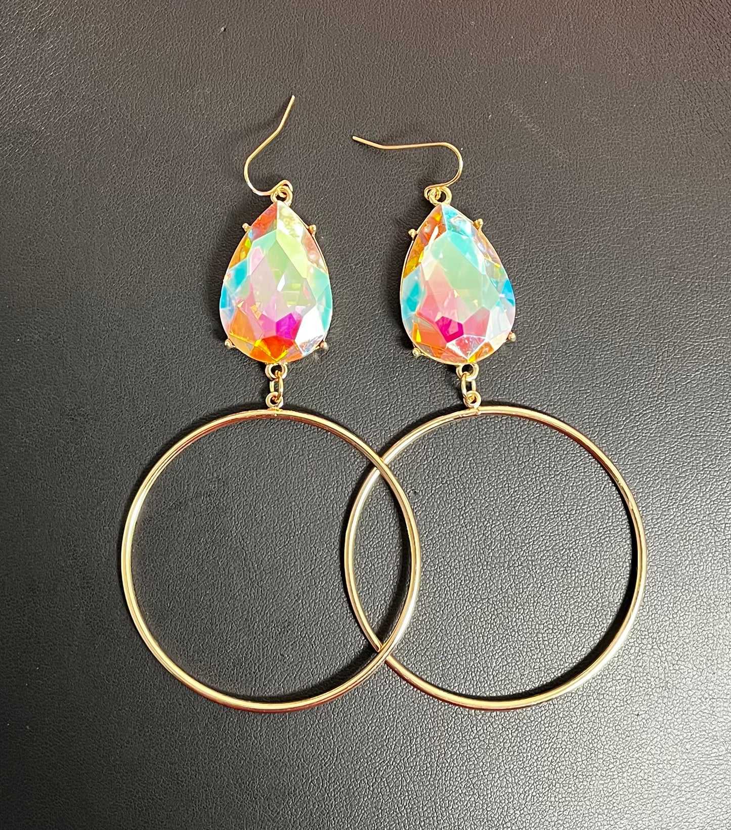 Gold Oil Spill Earrings