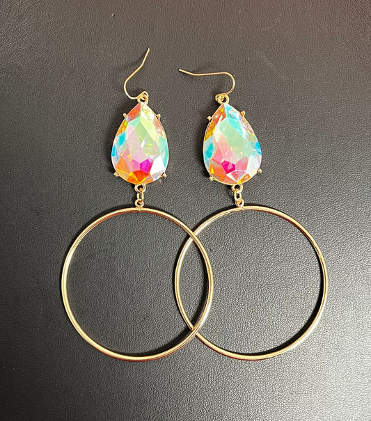 Gold Oil Spill Earrings