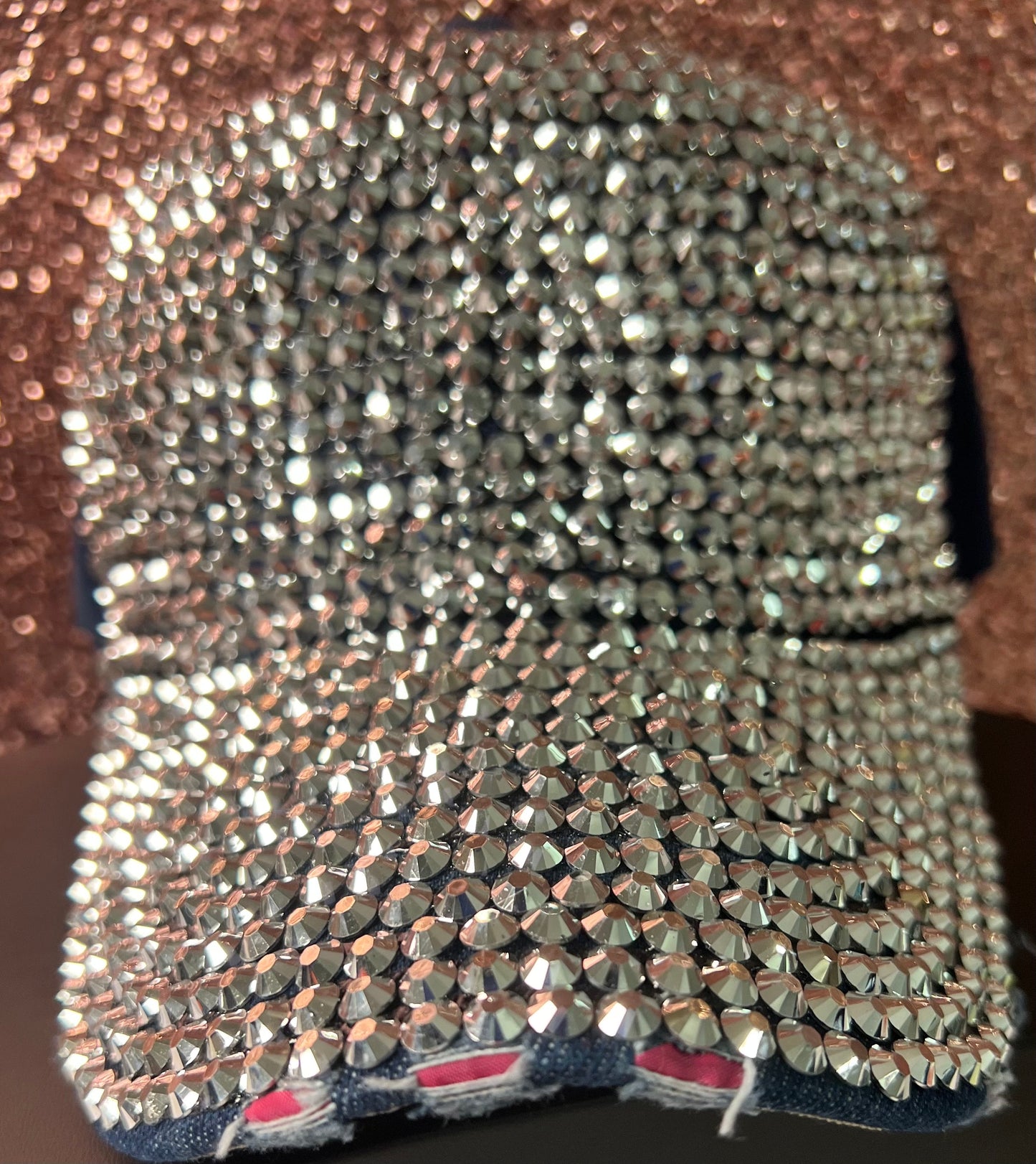 Denim iced out cap