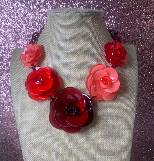 Red Flower Necklace