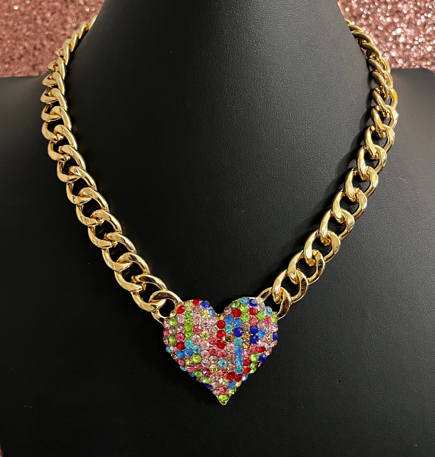 Gold Multi Heart Necklace