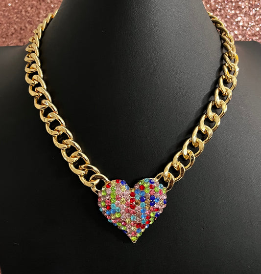 Gold Multi Heart Necklace