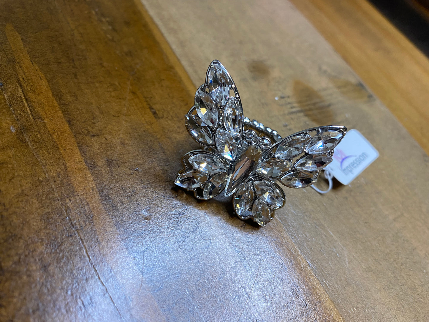 Bling and Silver Butterfly Ring
