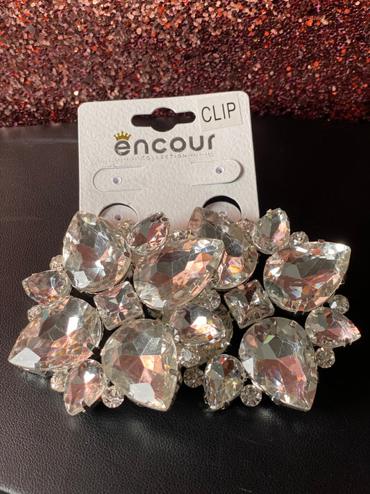 Tear Drop Clear clip on earrings